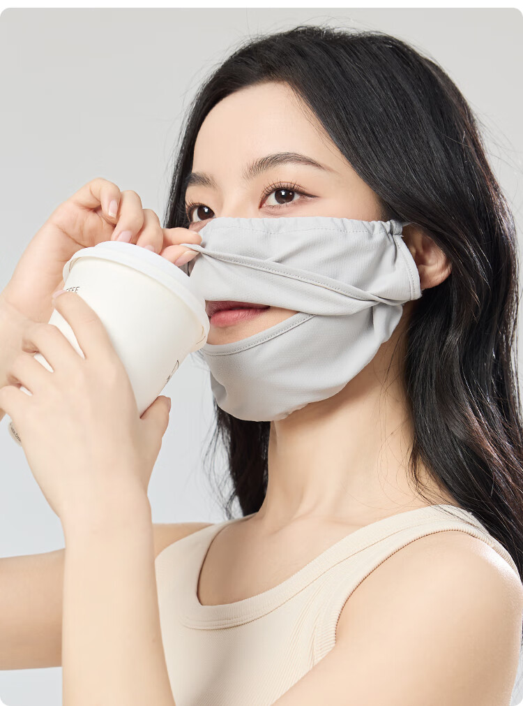 JIUMU Ice Silk Sun Protection Face Mask for Women, Summer UV Protection Sunshade Cycling Hiking Breathable 3D Full Face Sun Protection Mask 9