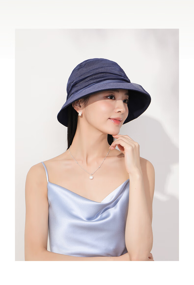 FANCET Mulberry Silk Sun Hat for Women, Summer Elegant Rolled-Edge Hat, Lightweight Silk Sun Protection Fisherman Hat, Birthday Gift for Elders 19