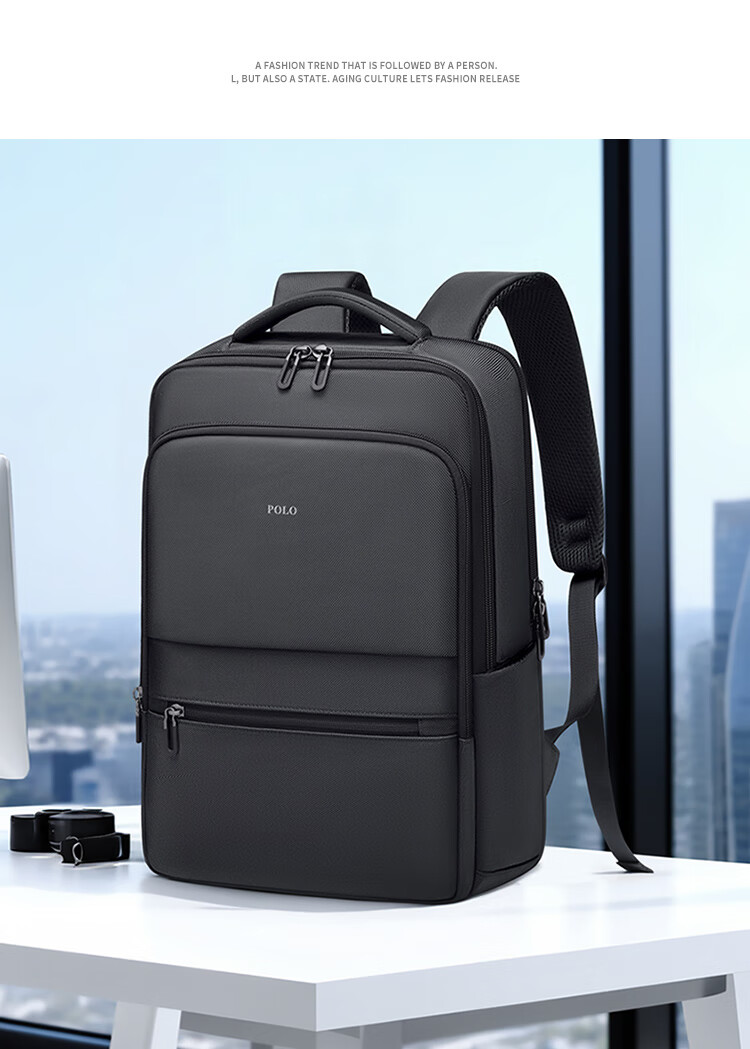 POLO Men's Business Backpack 15.6/16 Inch Laptop Bag Large Capacity Commuter Travel Bag 22