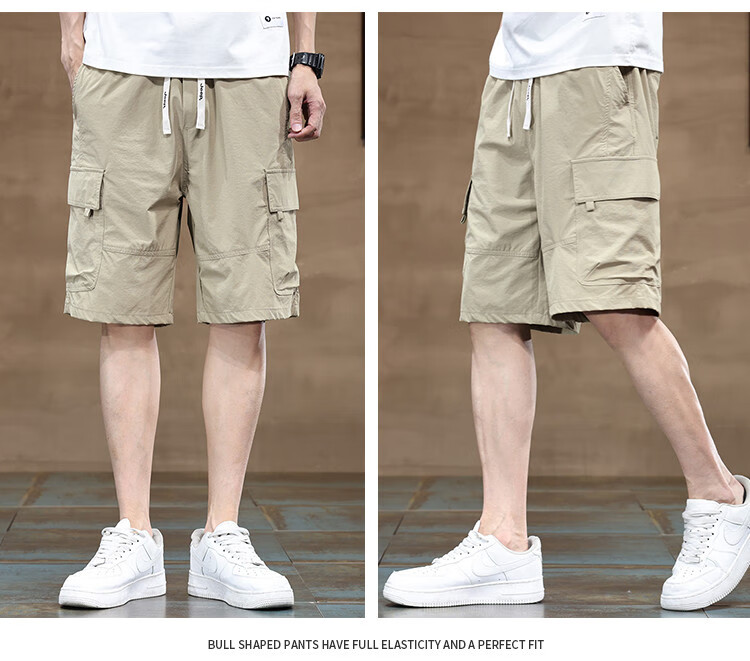 JEEP High-End Ice Silk Cargo Shorts for Men, 2026 Summer Loose Casual Pants, Quick-Dry Mid-Length Shorts for Me 4