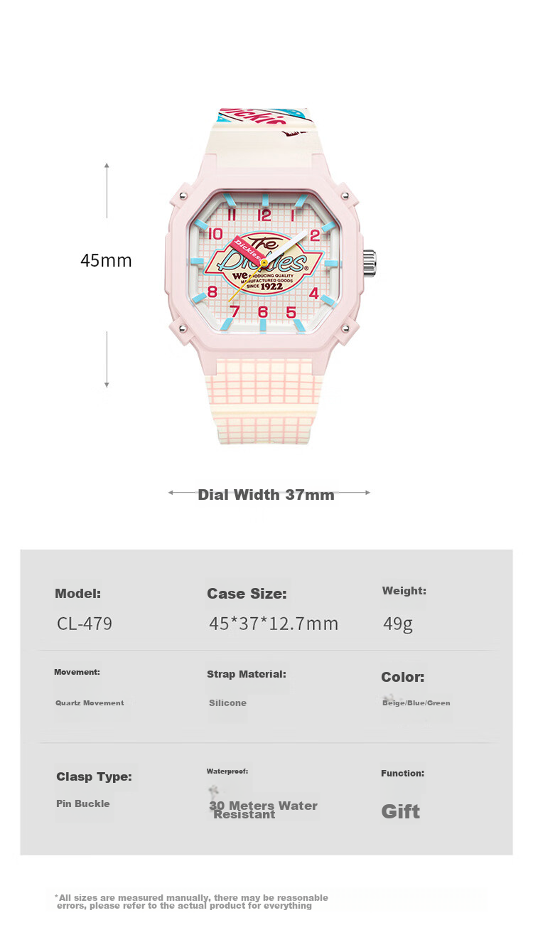 Dickies Elementary School Watch for Girls, Cute Pink Middle School Student Children's Watch, Analog Quartz Watch, Girls' Birthday Gift CL-479 10