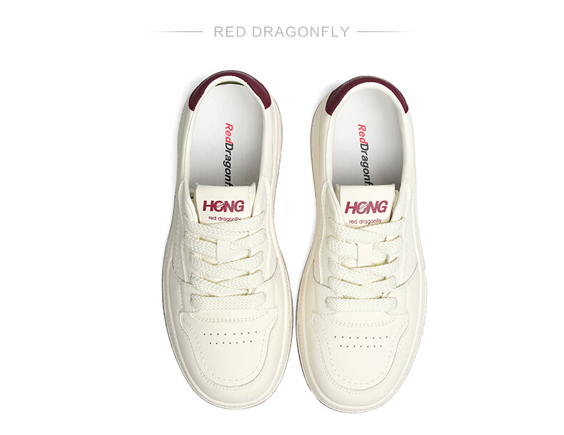 RED DRAGONFLY Casual Sneakers, Spring Women's Shoes, Student Thick-Soled Versatile White Shoes WTB15203, Beige/khaki Color, Size 37 6