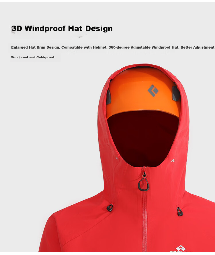 Pioneer Camp Endorsed by Lu Han, Same As Snow Eagle 2.0 Hardshell Jacket for Men, Windproof, Waterproof, Breathable Hiking And Mountaineering Clothing 6