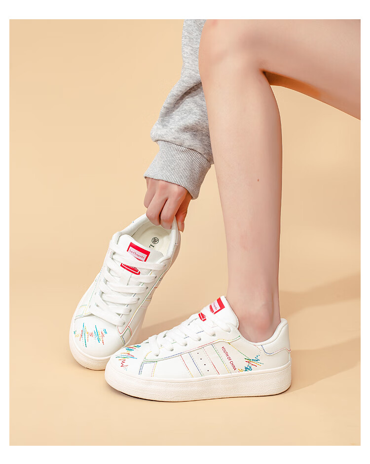 La Chapelle Women's Thick-Soled Casual Retro Low-Top Sneakers - YB002 Encore Red Size 40 24