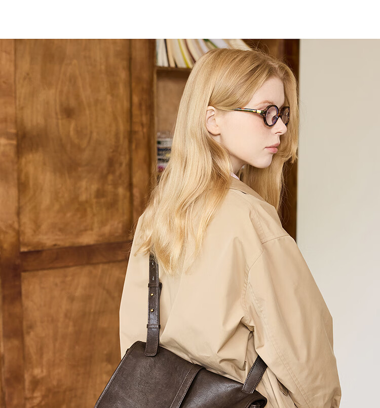 JONBAG Street-Style Flip-Top Briefcase Lock Shoulder Bag, Large Capacity, Fashionable Versatile Commuter Birthday Gift for Wife 6
