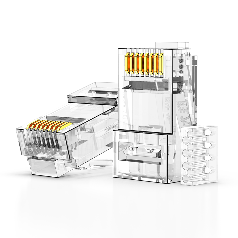 Shengwei Cat6A Unshielded Keystone Jack Super Category 6 Two-Piece 10Gbps Network Cable Connector CAT6A Gold-Plated Industrial RJ45 Computer Network Connector 10-Pack CRJ6A010U