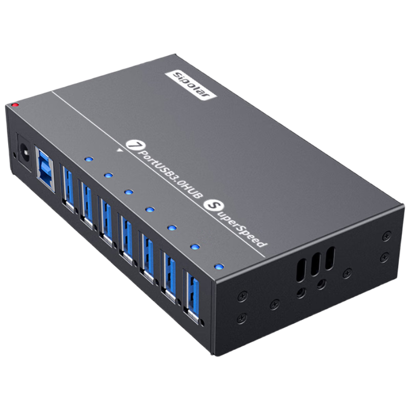 SIPOLAR USB3.0 Hub Expansion Dock, High-Speed 7-Port HUB Industrial Grade A-173 (1 Meter), Splitter Expansion Dock, Computer Converter, One-To Single Port 1A with Power Supply Transmissio