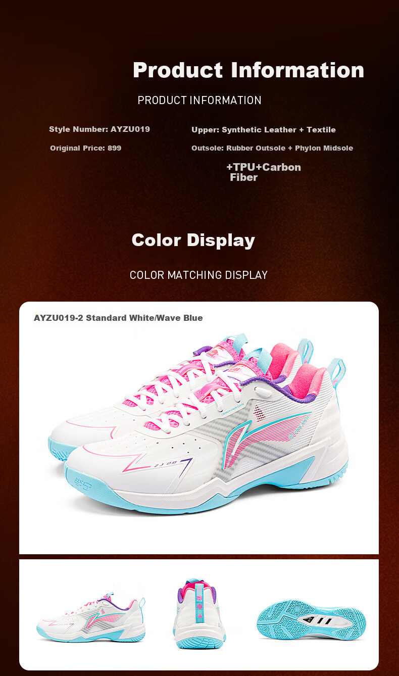Li-Ning Badminton Shoes, Zhanji 2.0, Unisex Professional Badminton Shoes, Balanced Performance, Anti-Twist And Shock-Absorbing 6