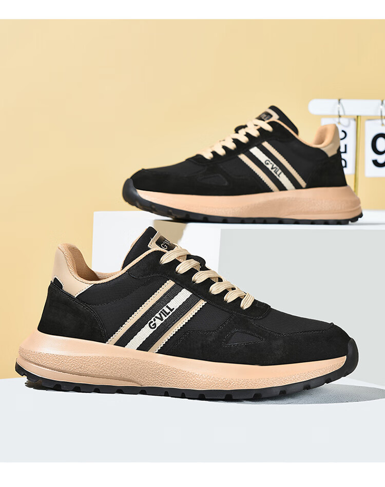 Guizhibu Men's Sports Shoes, Autumn And Winter 2026 New Style, Genuine Leather, Versatile Travel, High-End Non-Slip, Light Luxury, Running And Casual Shoes 10