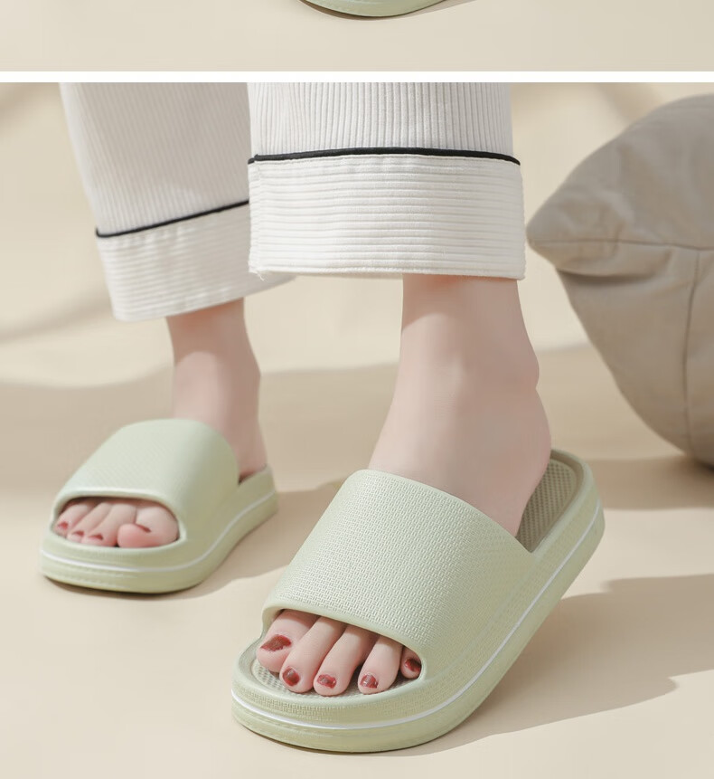 Huameijianbu Home Couple Slippers, Thickened, Non-Slip, Quiet, Macaron Style, for Men And Women, HM618, Shrimp Pink, Size 40-41 18