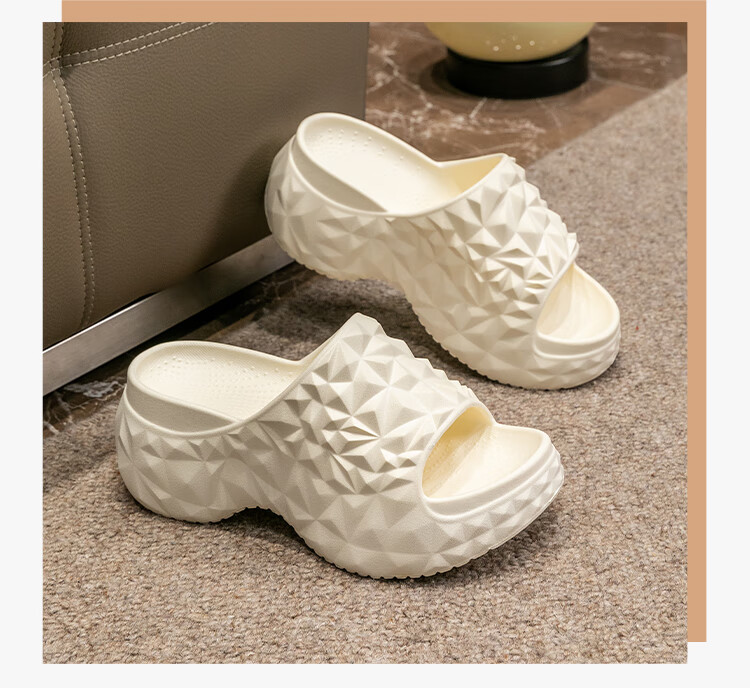 Taxiang Thick-Soled Slippers, Women's Outdoor Wear, Platform Sole, Height-Increasing, Fashionable Single-Strap Sandals, TQ697, Black, Size 35/36 2