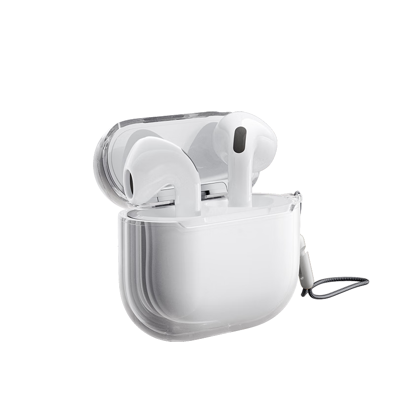 CangHua AirPods 4 Case, Universal Noise-Cancelling Version for Apple Earphones, Transparent Shockproof Anti-Scratch Dustproof Soft Shell [With Lanyard]