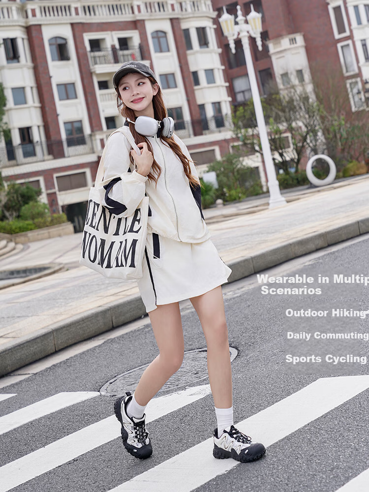 CAMEL Classic Ugly-Cute Shoes for Women, Fashionable Color-Block Outdoor Casual Shoes L24S469647A Beige/Silver/Brown 40 16