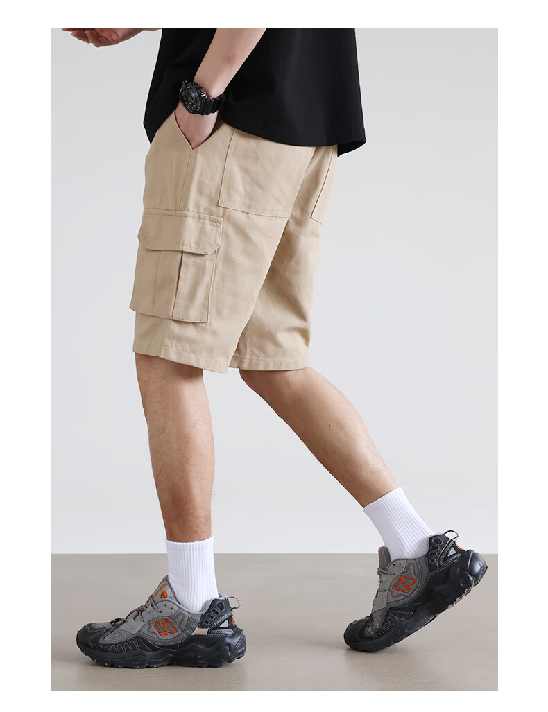 Jeanswest Men's Shorts, Summer Pure Cotton Thin Loose Cargo Style, Casual Straight-Leg Versatile Mid-Length Pants 16