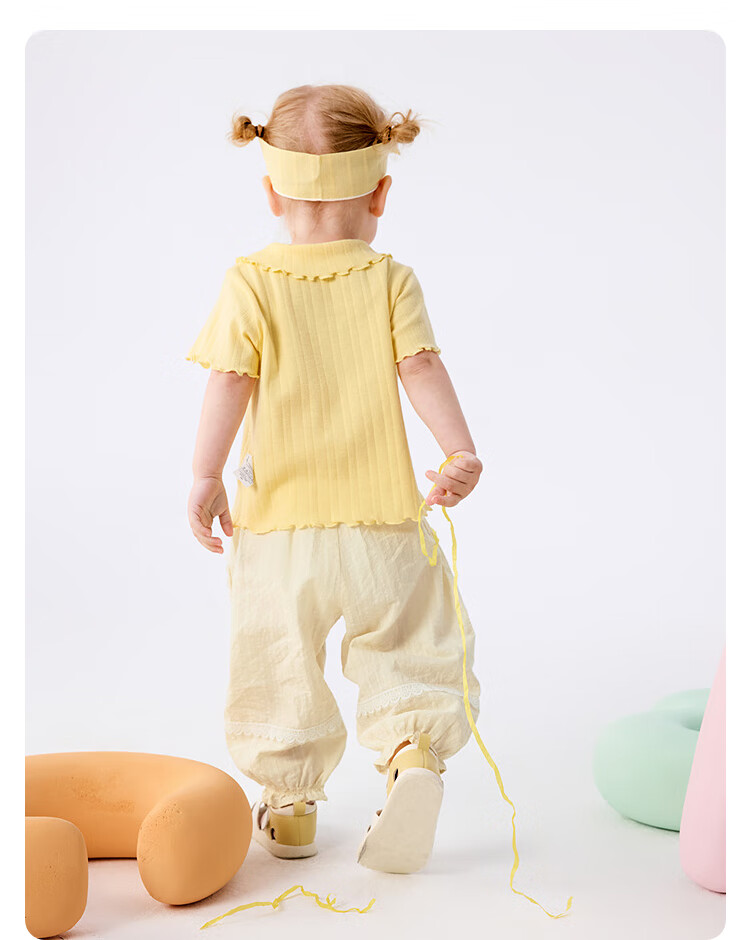 BALABALA Baby Short-Sleeve T-Shirt, Infant Girl's Top, 2025 Summer Wear, Sweet Fashionable Stylish Artistic, 209225117002 11
