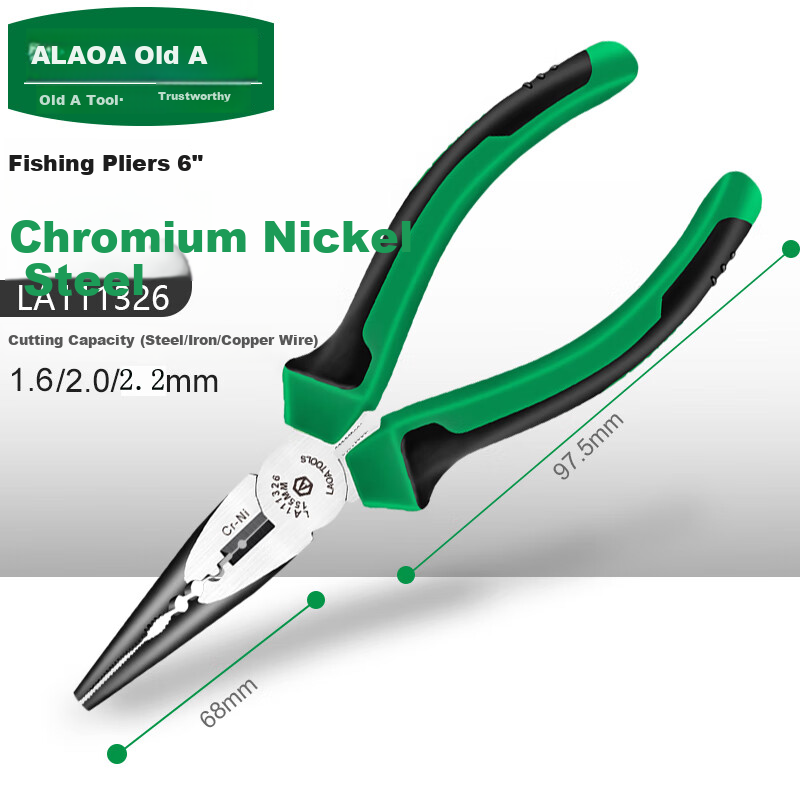 LAOA Fishing Pliers, Multifunctional Needle-Nose Pliers, Household Terminal Crimping And Wire Stripping Pliers, 6 Inches, LA111326 5