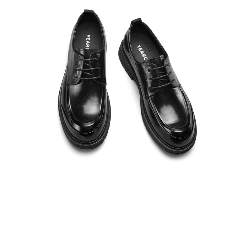 Yierkang Men's Shoes, Fashionable Business Casual Shoes, Chunky Retro Wedding Derby Shoes, 55526W, Brown, Size 40 10