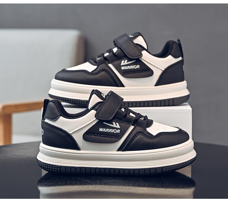 Warrior Children's Shoes Spring Boys' Sneakers Casual Soft-Soled Shoes Girls' White Shoes WZ(CL)-1010 White Size 30 8