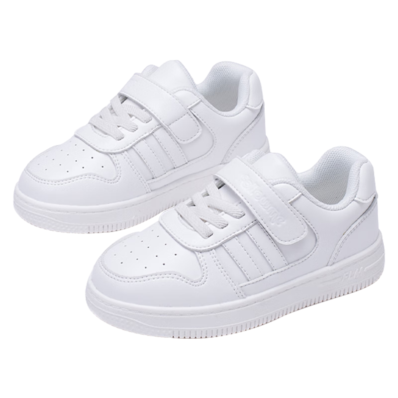 Follow Me Boys And Girls Sports White Sneakers Children's School Campus Shoes Spring Autumn Fashion Breathable Performance Casual Shoes Xueyuanbai 37