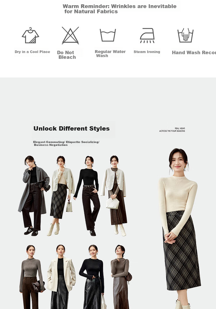 Sentubila Autumn Base Layer Simple Elegant Knit Sweater for Women, Stylish And Youthful Top 7