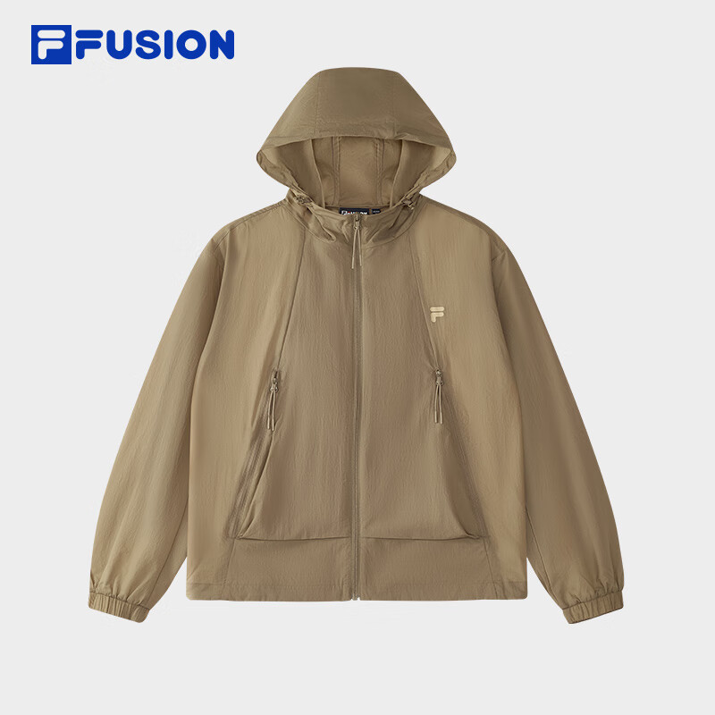 FILAFUSION FILA Trendy Couple's Woven Jacket, Summer Loose Sun Protection Hooded Top