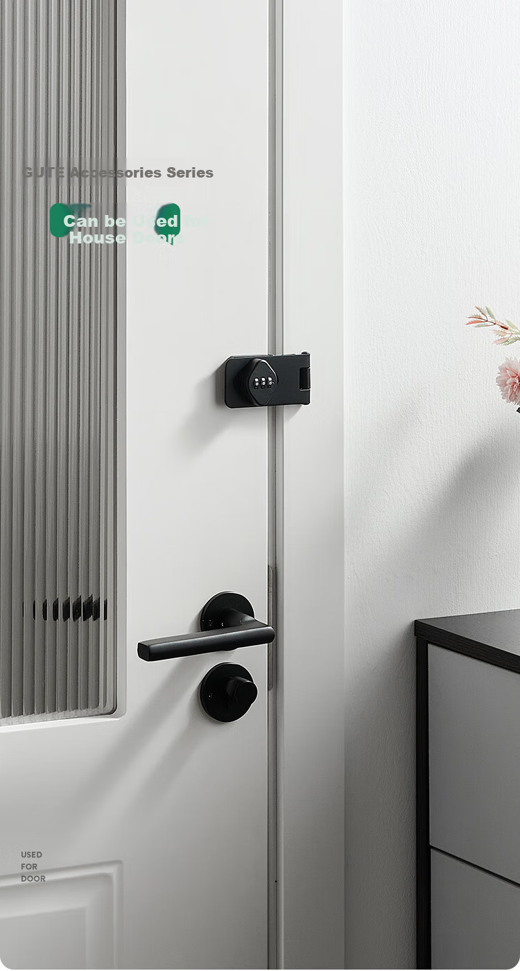 GUTE Drawer Combination Lock, No Drilling Required, Door Latch for Filing Cabinets, Shoe Cabinets, Adhesive Lockers, Furniture Simple Lock, Silver Color 8