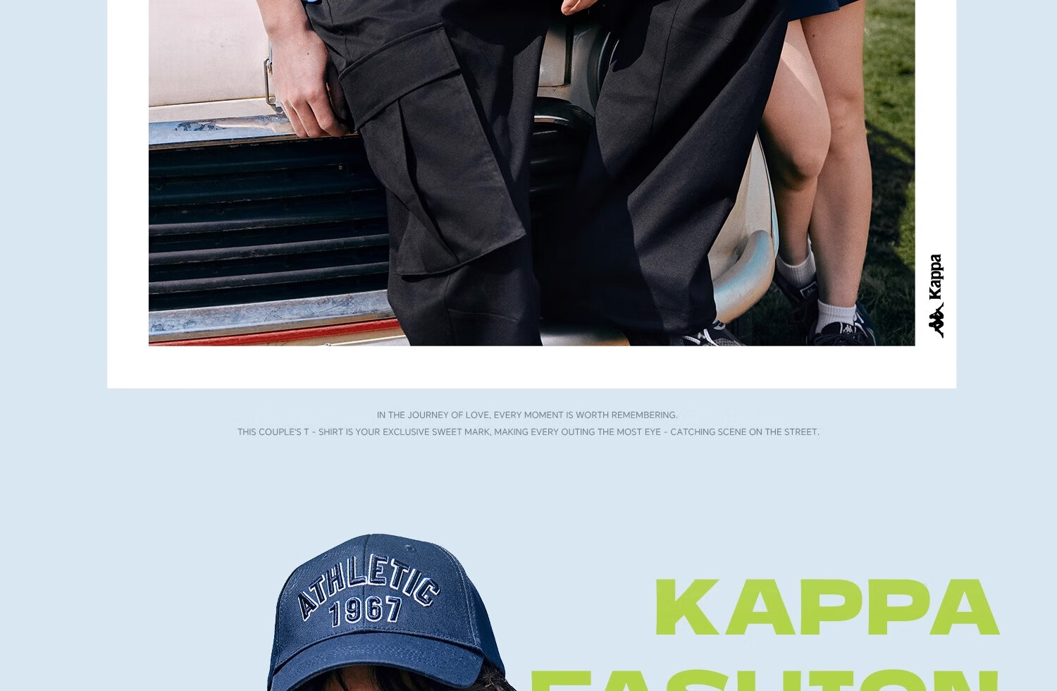 Kappa Back-to-Back Sports T-Shirt Men Summer New Casual Cotton Short Sleeve Couple American Style K0FW2TD90D 5