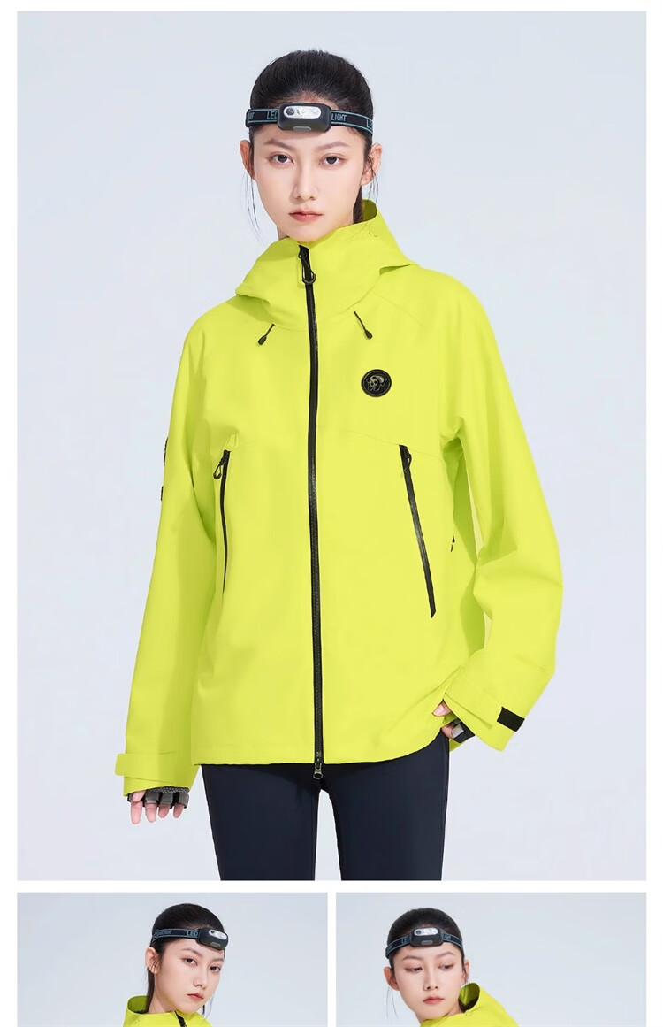 CAMEL Panda Single-Layer Windbreaker Jacket, Casual Windproof And Waterproof Outdoor Hiking Wear B113, Glacier Gray, XS 18