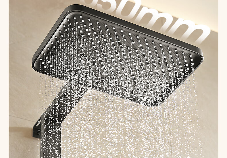 Anhua Bathroom Shower Set, Complete Integrated Brass Pressure-Increasing Square Tube, with Digital Display, Gunmetal Gray, N4G9041GGW 20