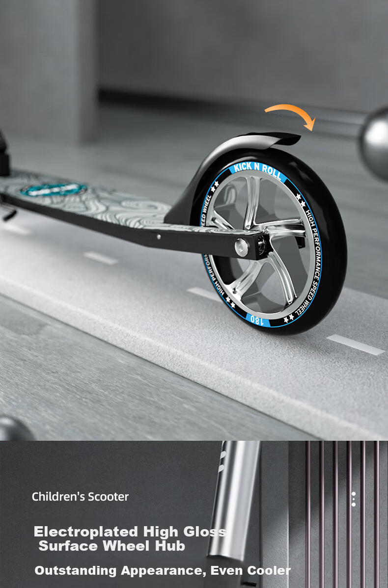 Kick'n'Roll Children's Scooter for Ages 6-8 Teenagers And Adults, Aluminum Alloy Foldable Two-Wheel Commuter Kickboard, Moonlight Silver 7