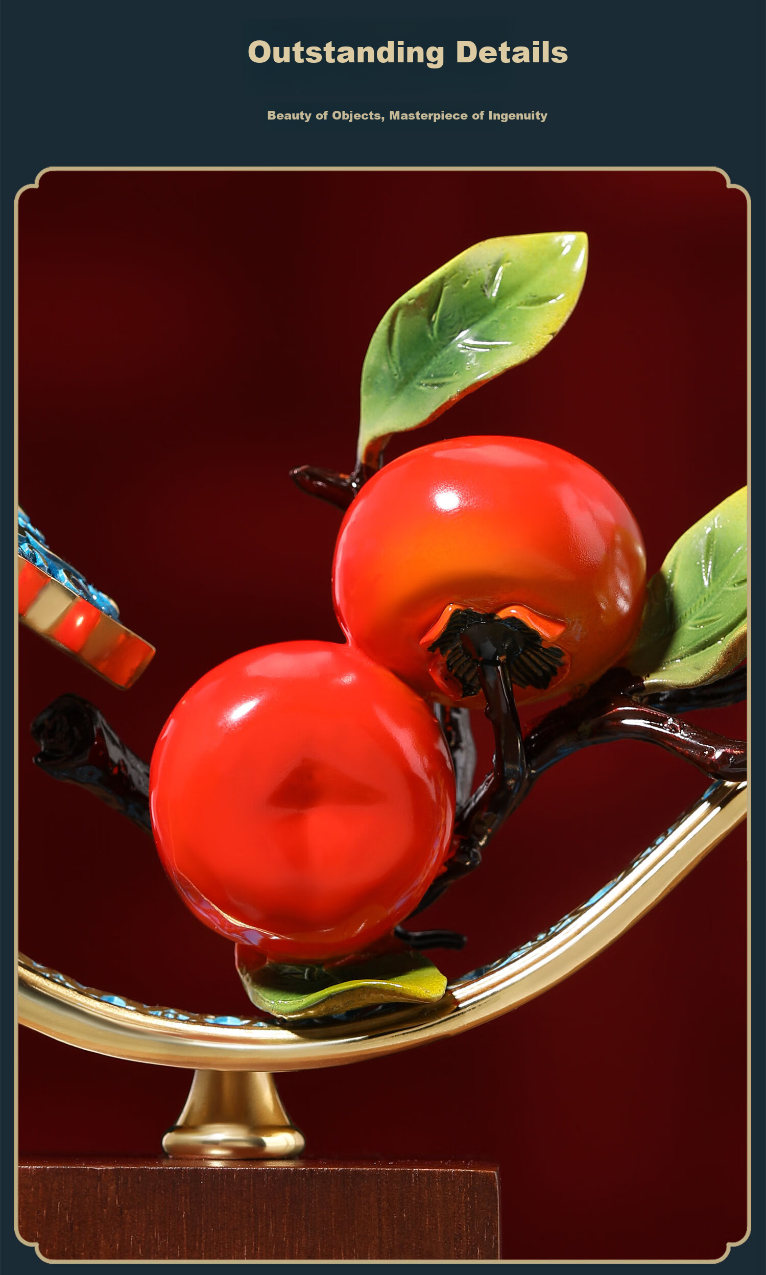 Damingtongjiang, Auspicious Copper Persimmon Ornament, Living Room Entrance Hallway Wine Cabinet Decoration, Housewarming Gift, Moving Present, Grand Opening Gift 7