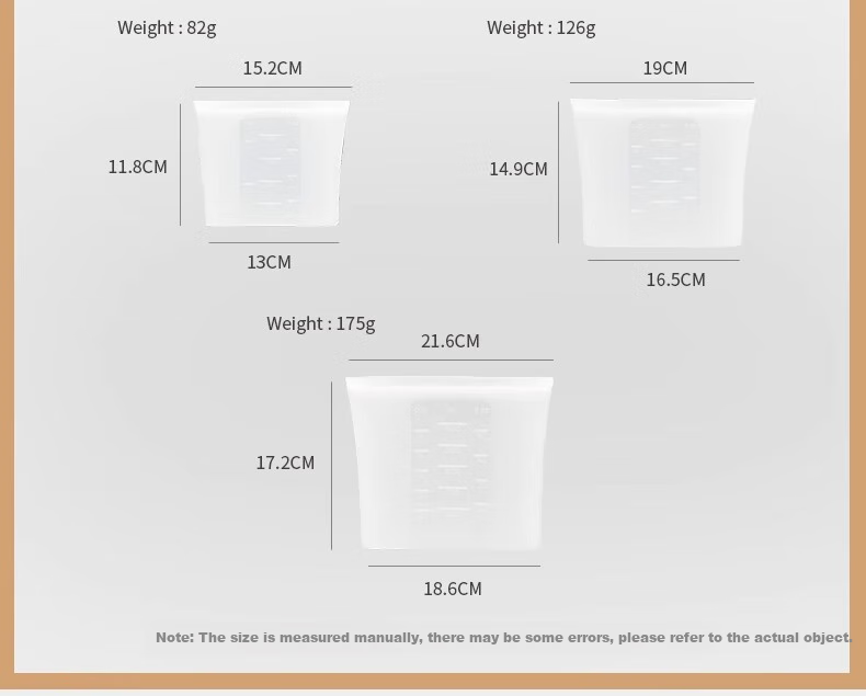 Yuanben Thick Silicone Sealing Bags for Kitchen, Refrigerator, Food-Grade Fresh-Keeping Bags, Vegetable And Fruit Storage, Baby Food Packaging, Self-Sealing Bags for Home Use 7