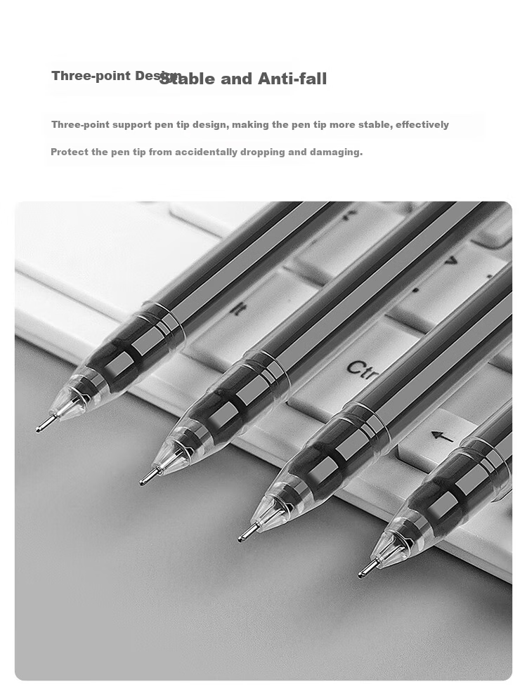 GuangBo Needle-Tip Pen, 0.5mm Black Ink, Large Capacity, Extra Writing Power, Full Needle-Tip Pull-Cap Black Pen, for Business, Office And Student Use, 12 Pens/box, B72009D 4