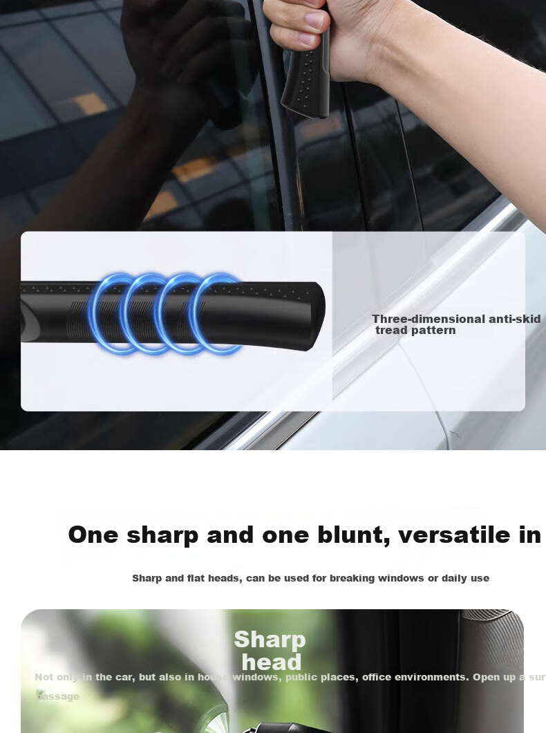 Dipuer Window Breaker, Car Safety Hammer, Window Breaking Tool, Car Escape Hammer, Vehicle Safety Belt Cutter 3