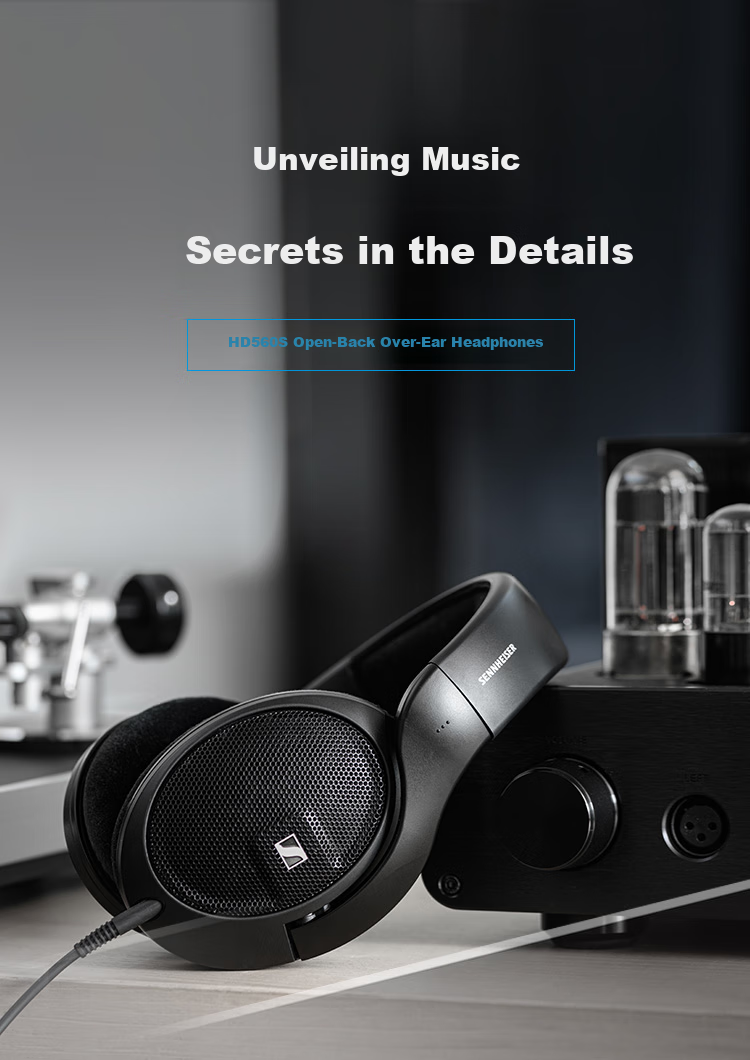 Sennheiser HD560S HiFi Headphones, Wired High-Fidelity Music Earphones, Open-Back Over-Ear Gaming Headset, Gift 1