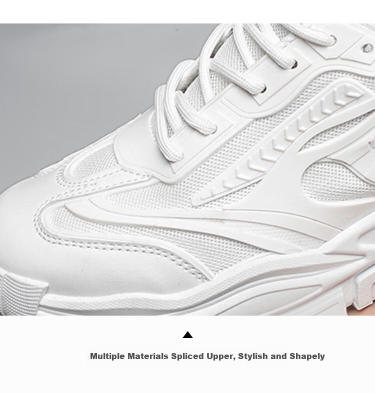 CVOJOO Dad Shoes for Men, Height-Increasing Lightweight Casual Shoes, Trendy Versatile Outdoor Running Sports Shoes for Men, ZY73 White, Size 42 4