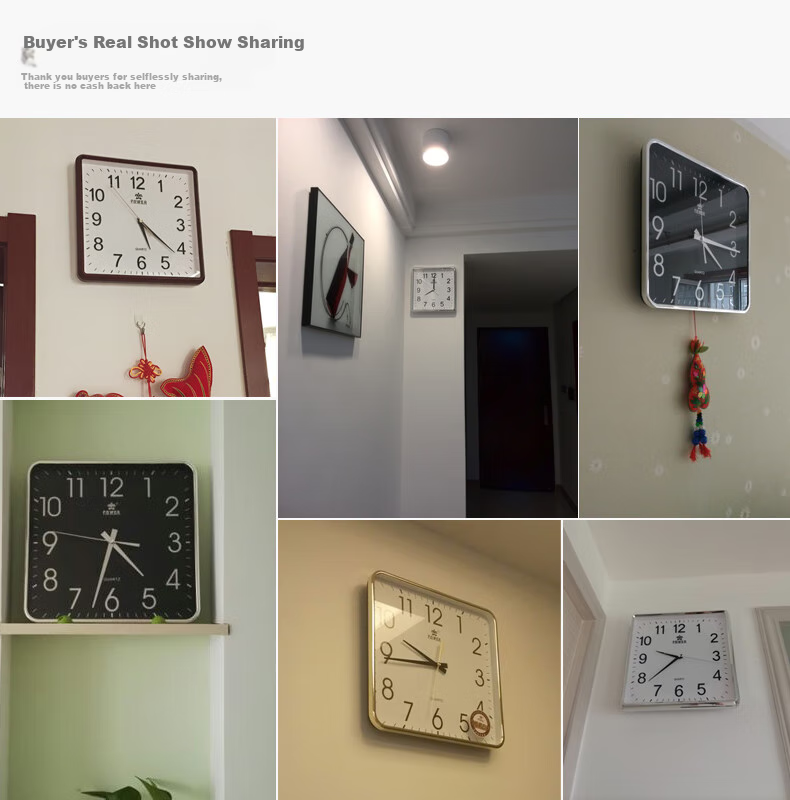 POWER Bawang Perpetual Calendar Wall Clock Living Room Clock Modern Simple Square Quartz Clock 33cm BW24021F1 1