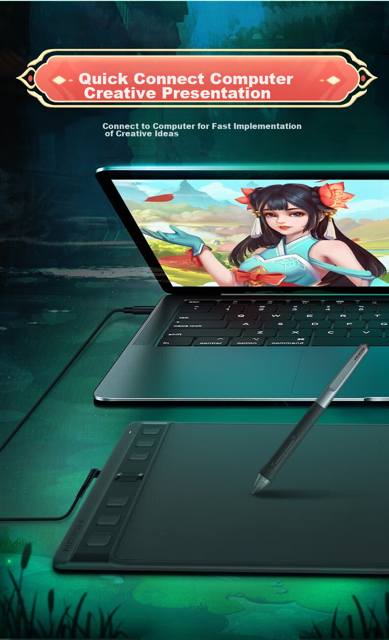 HUION Q630M Wireless Digital Drawing Tablet, Connects to Smartphone, Professional Drawing Board, Graphics Tablet, Writing Pad, Computer Drawing Pad 8