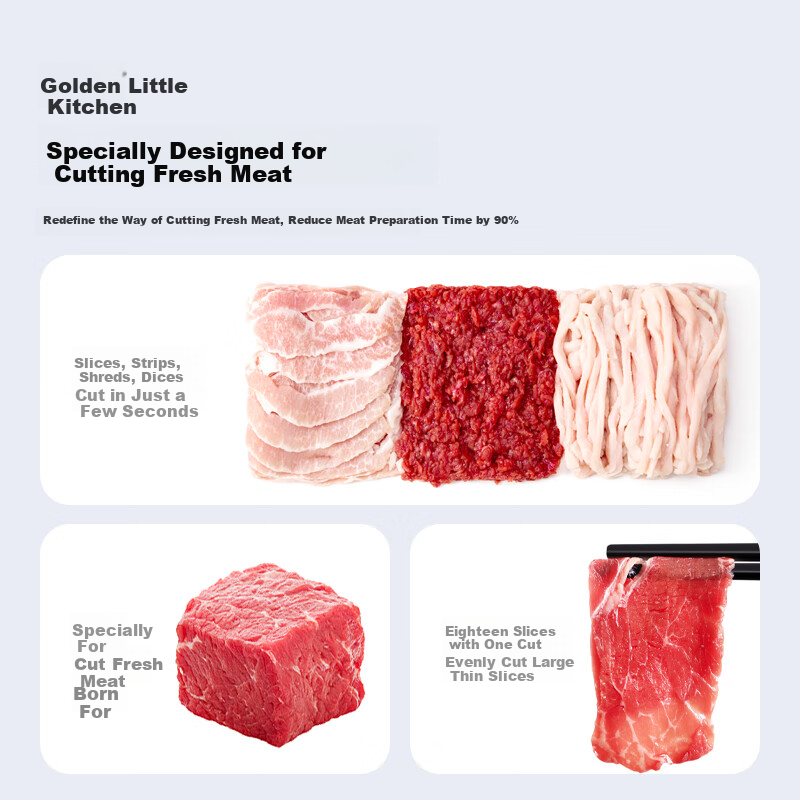 Jin Xiao Chu Multi-functional Meat Cutter for Cutting Meat into Strips, Minced Meat, Diced Meat, Sliced Meat, Household Kitchen Meat Cutter - Red Bean Milk Tea