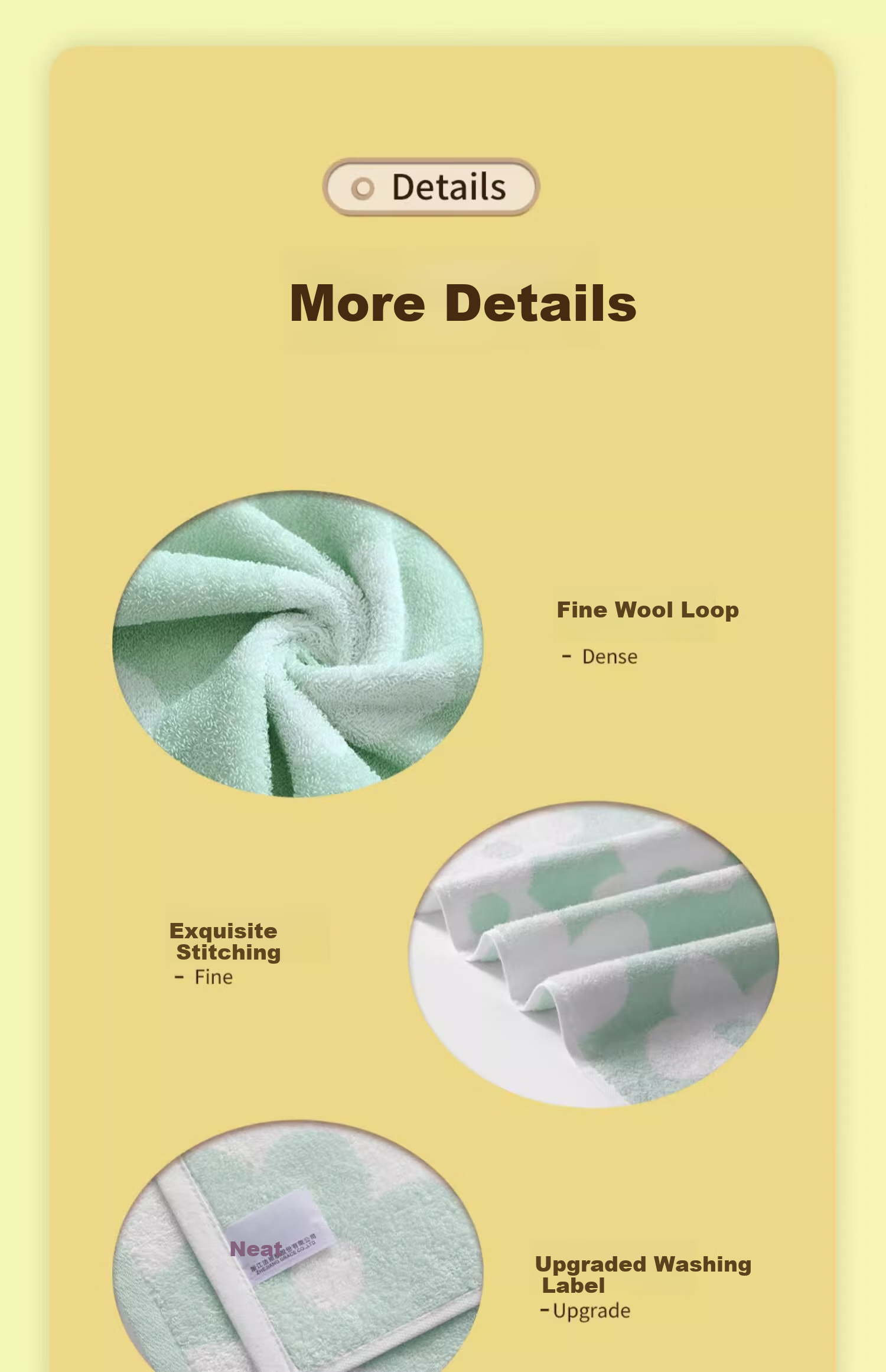 Grace Floral Cotton Towel, Pure Cotton Face Cloth, Absorbent All-Cotton Household Adult Face Towel for Men And Women, Sports Towel, Green + Yellow 17