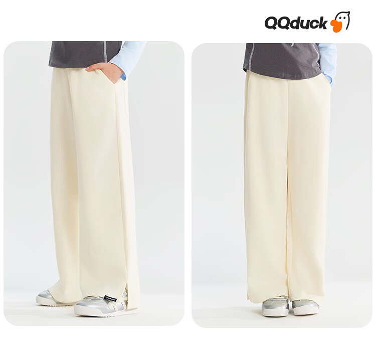 QQ DUCK Kids Girls Wide Leg Pants Casual Trousers Black Size 140 11