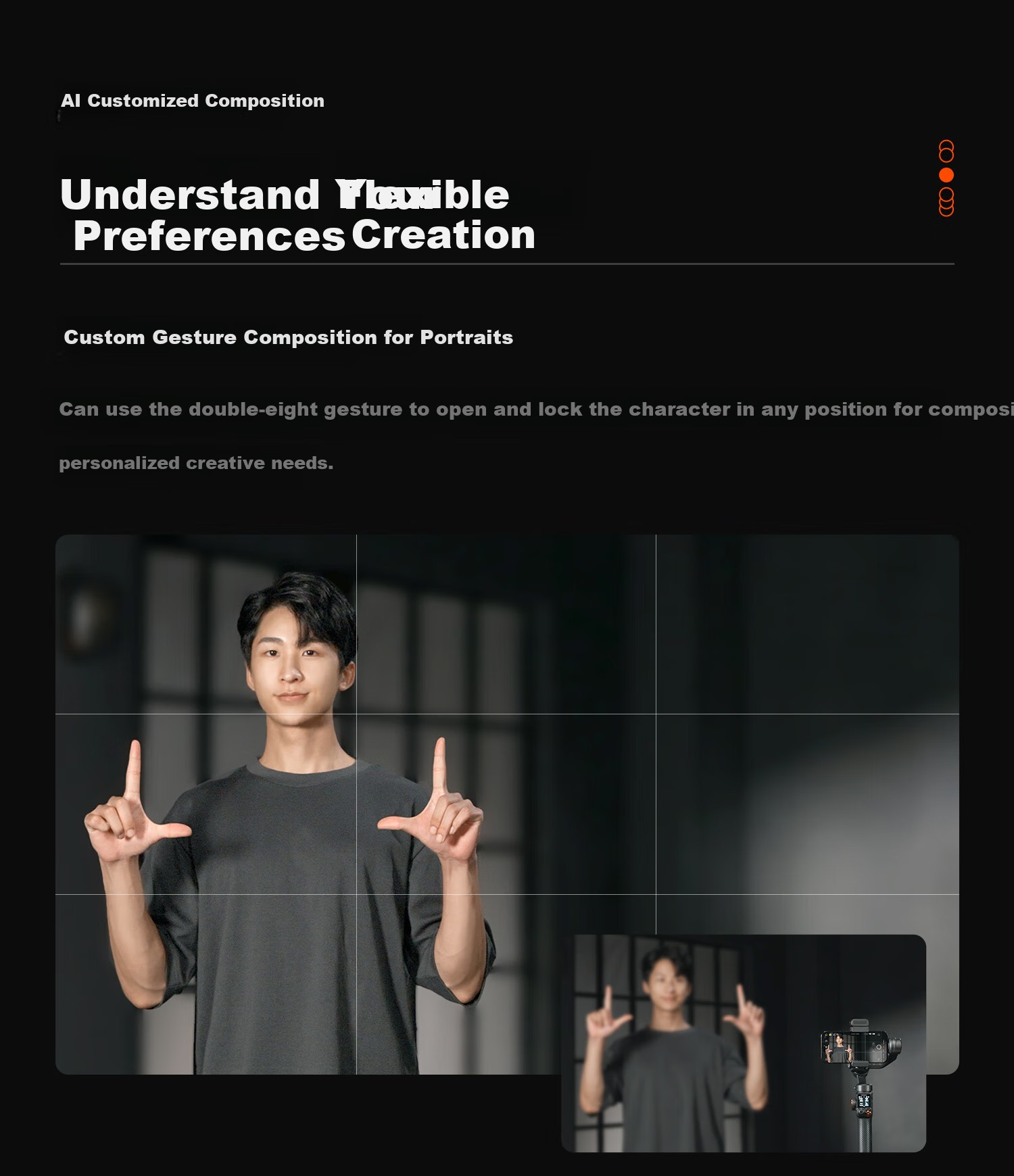 Hohem [Professional-Grade | Top-Tier Photography] M7 Smartphone Stabilizer, Intelligent AI Precise Tracking, 360° Follow-Up, Orthogonal Three-Axis Stabilization, Anti-Shake Gimbal, Live Streaming Vlog Gadget 9