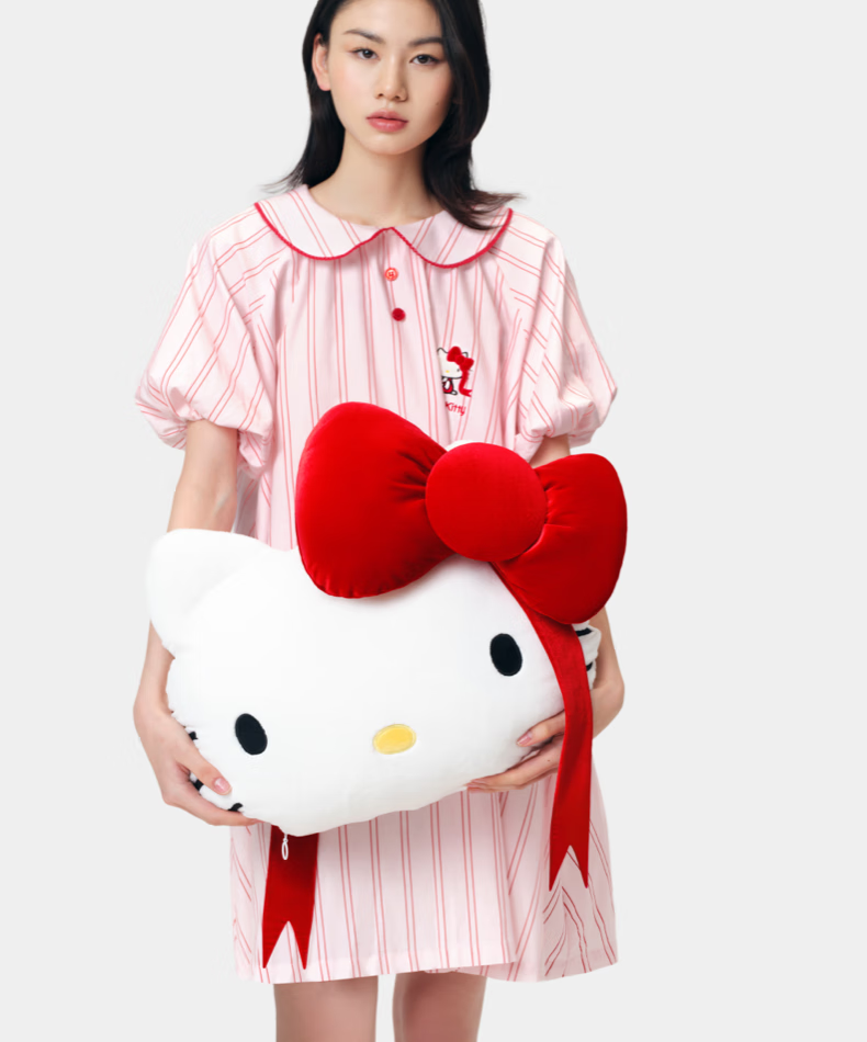 TBH Sanrio Hello Kitty Two-In Flannel Pillow Blanket Air Conditioning Throw Nap Blanket Car Backrest Pillow Blanket 3