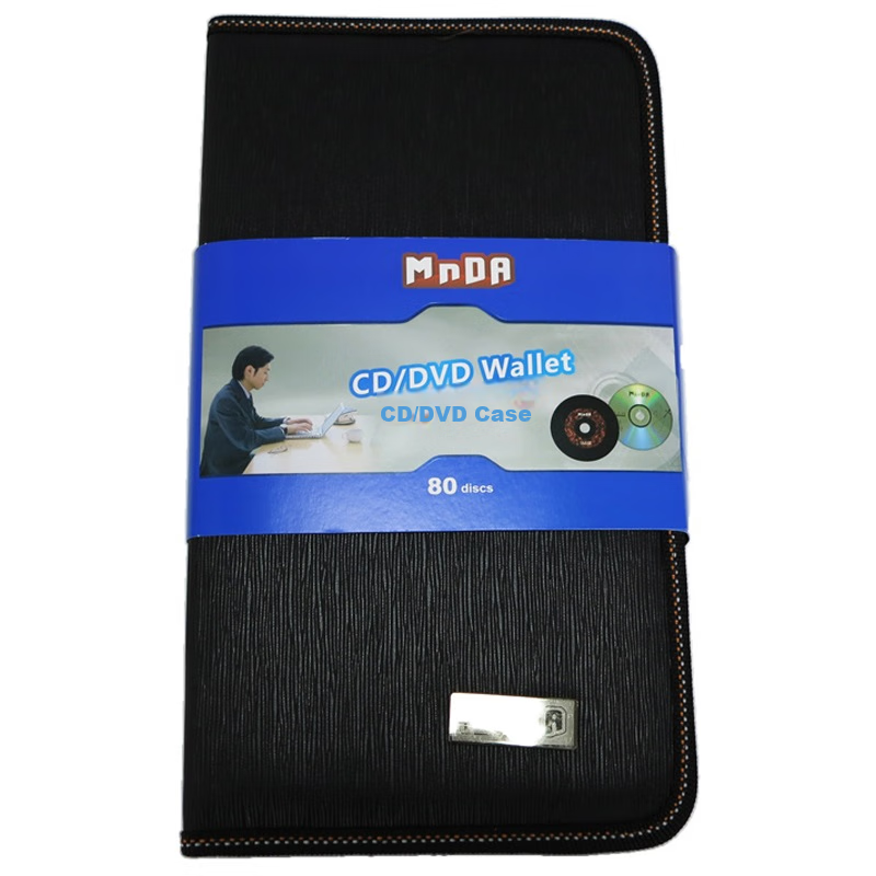 MNDA High-Quality Faux Leather CD/DVD Storage Case, Holds 80 Discs, Car CD Holder