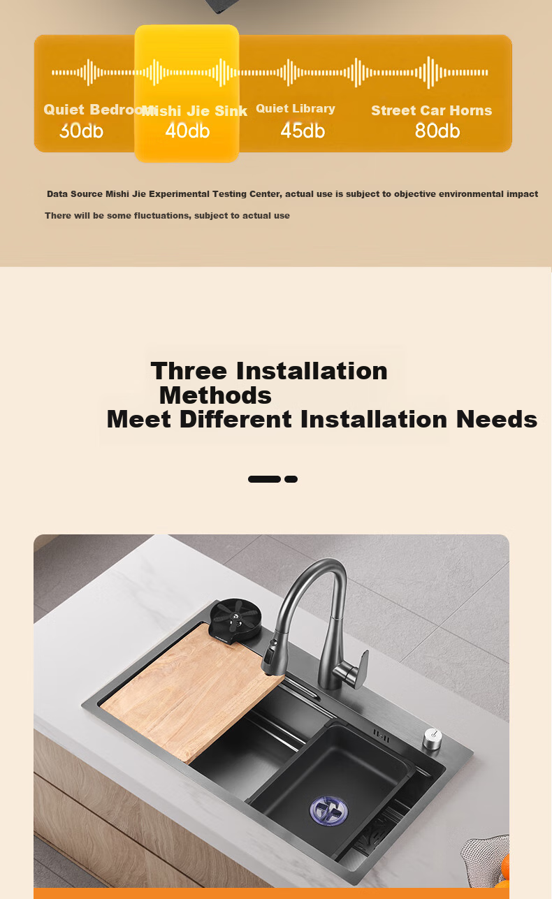 Meishijie Sink, Large Single Basin Kitchen Sink, Integrated Basin, Nano 304 Stainless Steel Vegetable Washing Sink, Dishwashing Sink 15