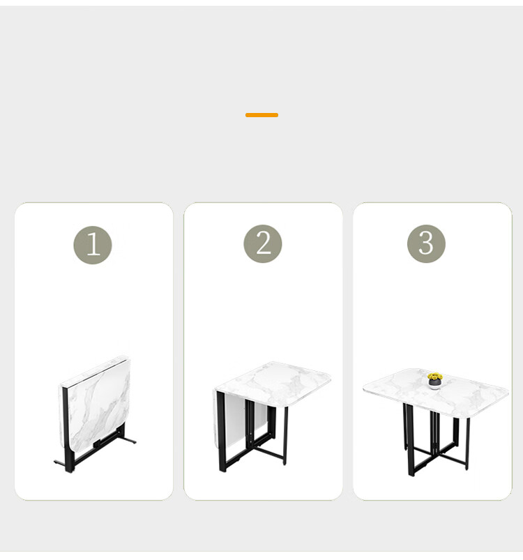 Huanaxin Folding Table, Dining Table, Simple Eating Table, Multifunctional Mobile Collapsible Round Table, Tri-Fold Single Table CJ196 7