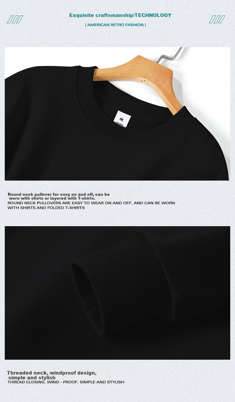 Jeanswest Women's Sweatshirt, New Spring 2025 Style, Round Neck Casual Versatile Jacket, Slimming Simple Loose Fit, Couple's Top 13