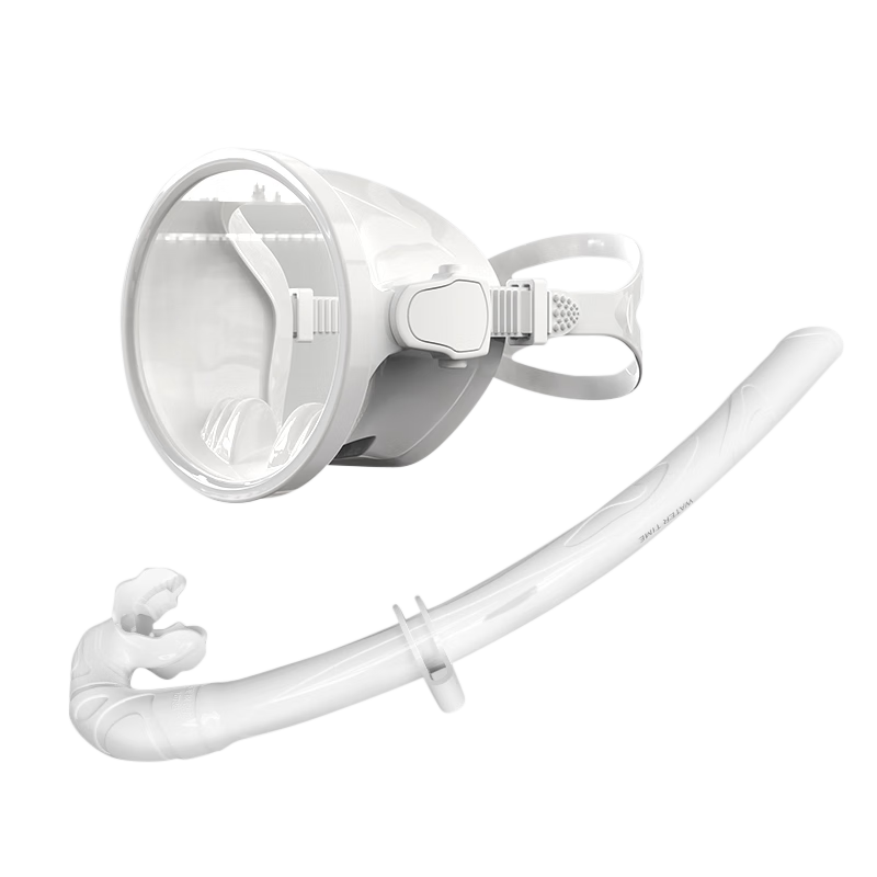 WATERTIME Shuichuan Snorkeling Mask Diving Goggles Snorkel Set Freediving Mask Respirator Snorkeling Gear White