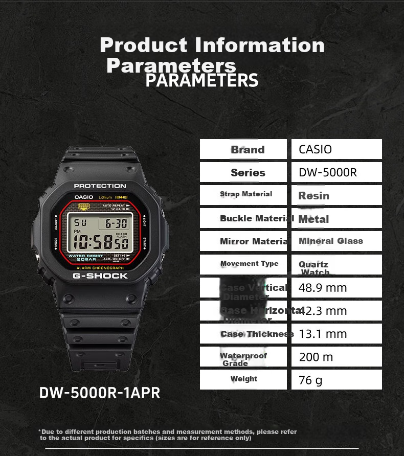 Casio Men's G-SHOCK Watch, Square Digital Sports Watch, Japanese/Korean Style, Gift for Boyfriend, DW-5600RL 13