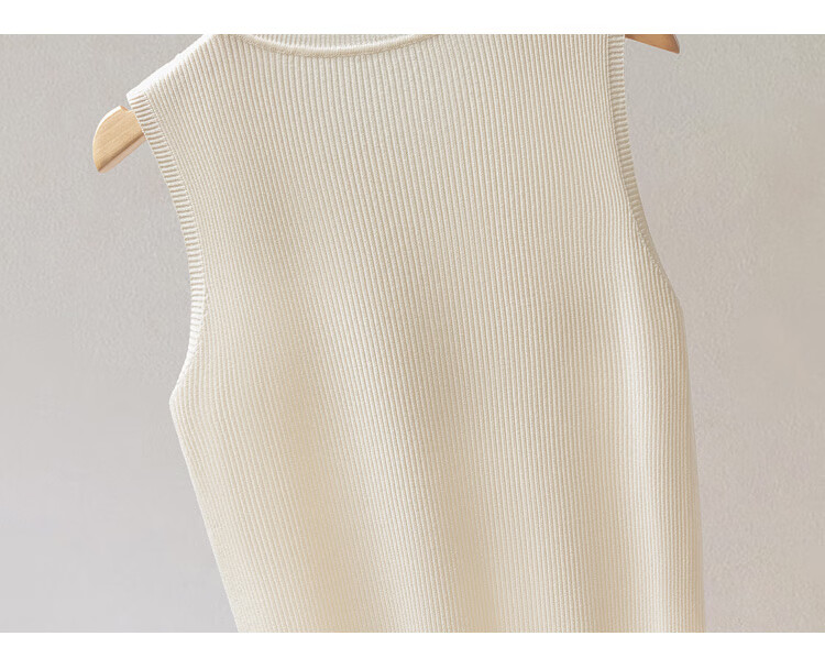 Cypress Fashion Vest 2026 Spring New Women's Simple Slim Fit Round Neck Sleeveless Short Top 7
